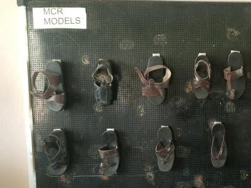 Custom-made microcellular rubber sandals are manufactured and given free of charge to patients at The Leprosy Mission Trust Hospital in Dayapuram, Manamadurai, for relief from foot ulcers and the management of leprosy-related disabilities. Kamala Thiagarajan