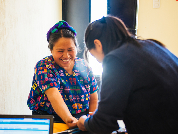 A diabetes nurse delivers diabetes care in a rural Guatemalan clinic.