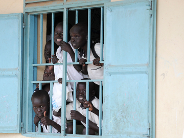 Children participating in UN Day activities  in Juba, South Sudan, in 2012.