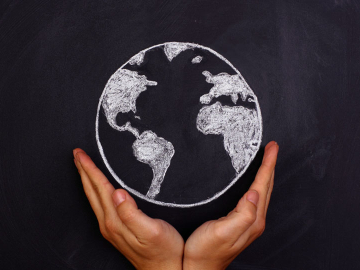 chalkboard globe