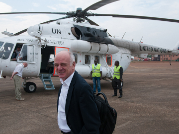 David Nabarro, Special Envoy on Ebola, visits Freetown, Sierra Leone, 2014.