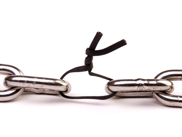 chain with twist-tie for weakest link