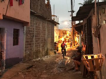 Neighborhood on the outskirts of Recife, Pernambuco where Mylene Helena dos Santos Ferreira, 23, lives with her partner and three sons. Her third child, Davi, was born in August 2015 with microcephaly and congenital Zika syndrome.