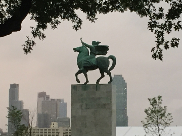 Sculpture outside the UN HQ in NY.