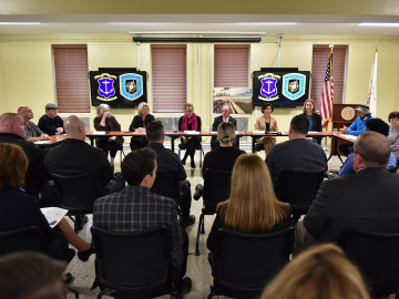 Michael R. Bloomberg discusses Rhode Island’s progress on the opioid crisis with experts on Nov. 26, 2018. (Image: Courtesy)