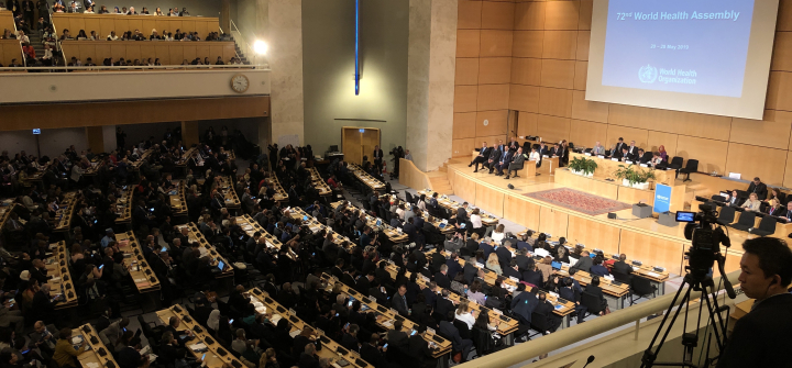 Representatives from 194 member states gather for the opening of the 72nd World Health Assembly in Geneva on May 20, 2019. Image: Brian W. Simpson