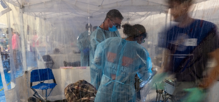 A two-day, mobile medical and dental clinic serve the rural poor in Grundy, Virginia, on October 7.