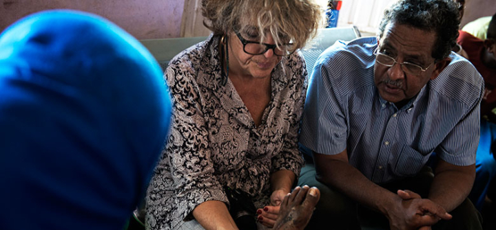 photo of Dr. Ahmed Fahal, of the Mycetoma Research Center, and Nathalie Strub Wourgaft, of the Drugs for Neglected Diseases 