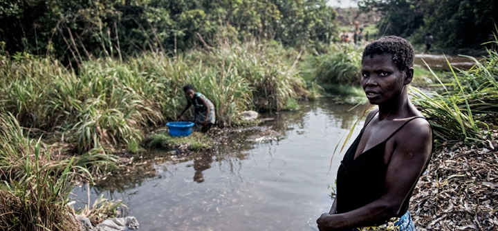 Women in DRC soaking cassava