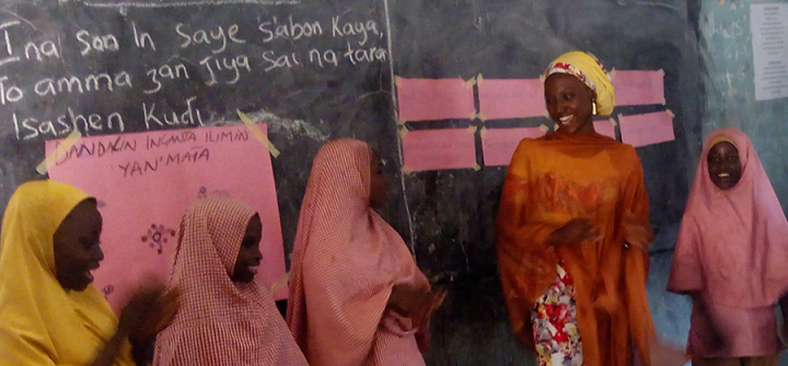 Margaret Bolaji with students