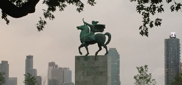 Sculpture outside the UN HQ in NY.