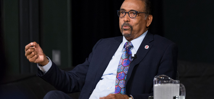 UNAIDS Executive Director Michel Sidibé at the Johns Hopkins Bloomberg School of Public Health Alumni Day, September 15, 2017. Image by Mitro Hood. 