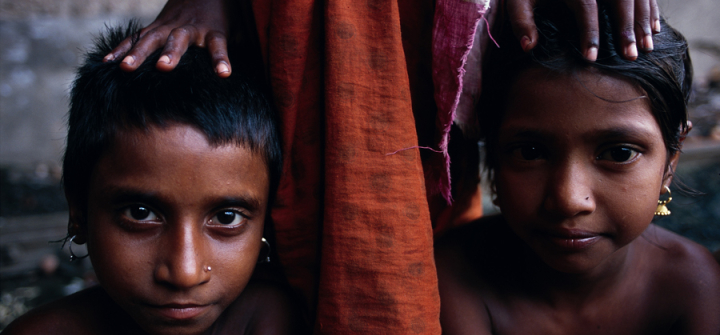 Two children close-up