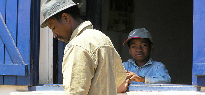 In Madagascar, a father keeps watch outside a health clinic while his son recovers from suspected pneumonic plague (Yersinia pestis).