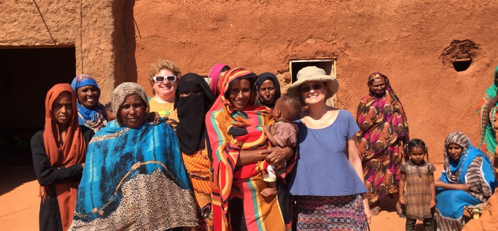 Michele Barry (right) during a visit to Khartoum, Sudan.
