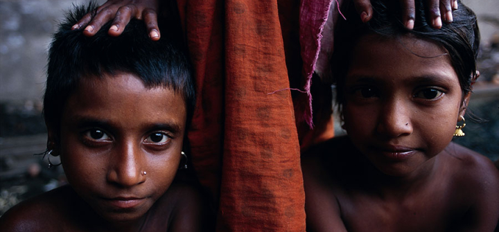 Young children from Bangladesh who migrated with their parents to Indian city of Calcutta in search of better life. 