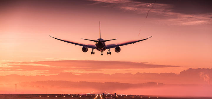 Airplane in Sunset