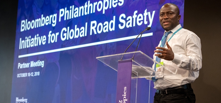 Mohammed Adjei Sowah, the mayor of Accra, Ghana, at a Bloomberg Philanthropies Global Road Safety partner meeting in New York on October 10, 2018.