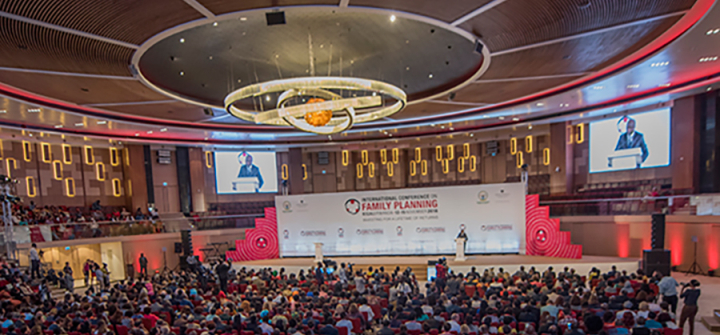 Plenary session at the International Conference on Family Planning in Kigali, Rwanda. Image Courtesy of the Government of Rwanda.