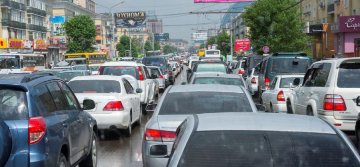 Traffic jam in downtown Ulaanbaatar, Mongolia, July 2012. Image: Wolfgang Kaehler/LightRocket via Getty