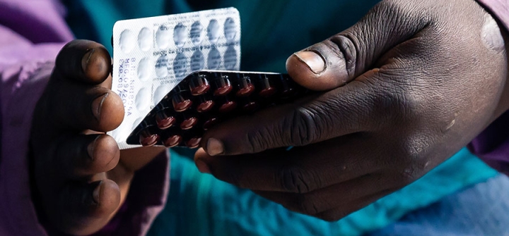 A patient holds a packet of tablets received as part of his treatment at Rutsanana Polyclinic in Glen Norah township, Harare, Zimbabwe, June 24, 2019.  Image: Jekesai Njikizana/AFP/Getty 