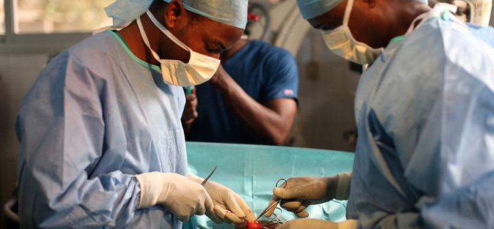 Surgeons operate in a hospital in Sotouboua, Togo. Image: BSIP/Universal Images Group via Getty Images