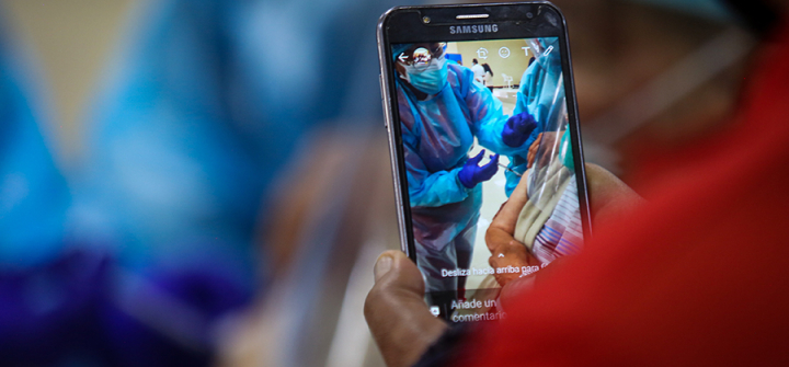 Older adults in Quito, Ecuador receive their first dose of the Sinovac vaccine yesterday. Image: Rafael Rodriguez/NurPhoto via Getty Images