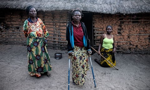 Cécile Mwandjombi and her daughters: Nov Lutondo (seamstress, age 27); Ruth Lutondo 