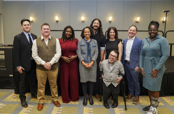 Storytellers: Moisés Sabido García, John Dellorusso, Elizabeth Wayne, Gilda Barabino, Kelle Dhein, Logan Gin, Gillian Epstein, Jonathan Adler, and Quincy Brown. Image: Robb Cohen Photography & Video