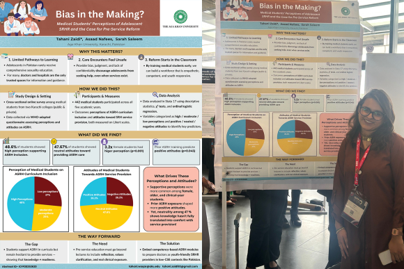 Poster displayed at ICFP 2025 in Bogota, with poster creator Tahani Zaidi. 