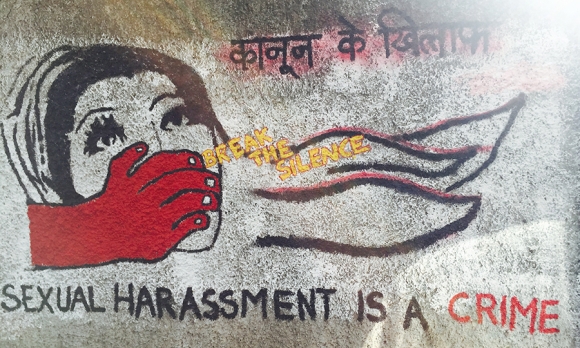 A mural painted by students at Mumbai's Sophia College. 