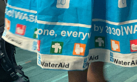 Hemline of a WaterAid's advocate skirt.